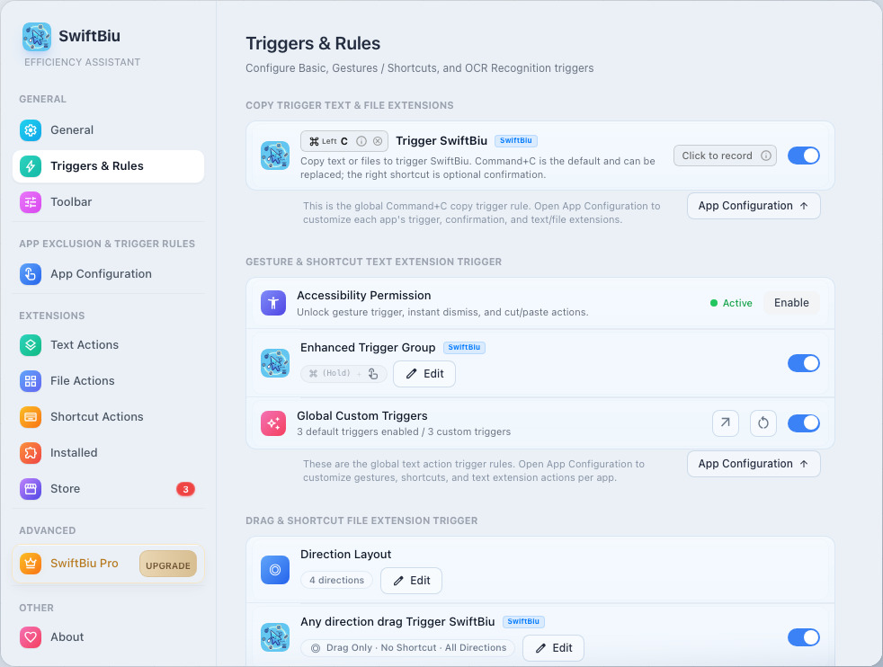 Trigger Rules Settings
